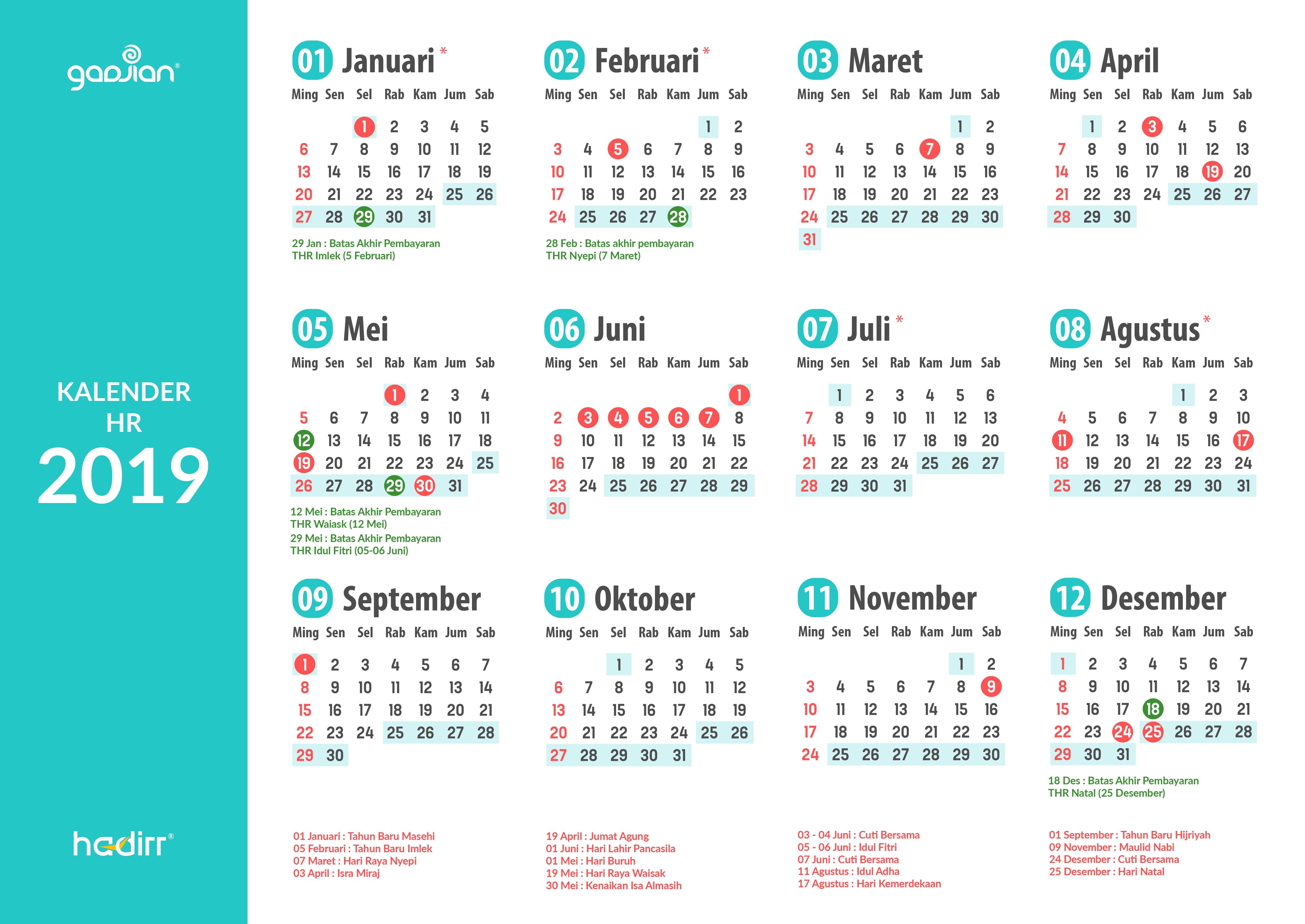  Kalender  HR 2021  Kelola Pekerjaanmu untuk Setahun ke 