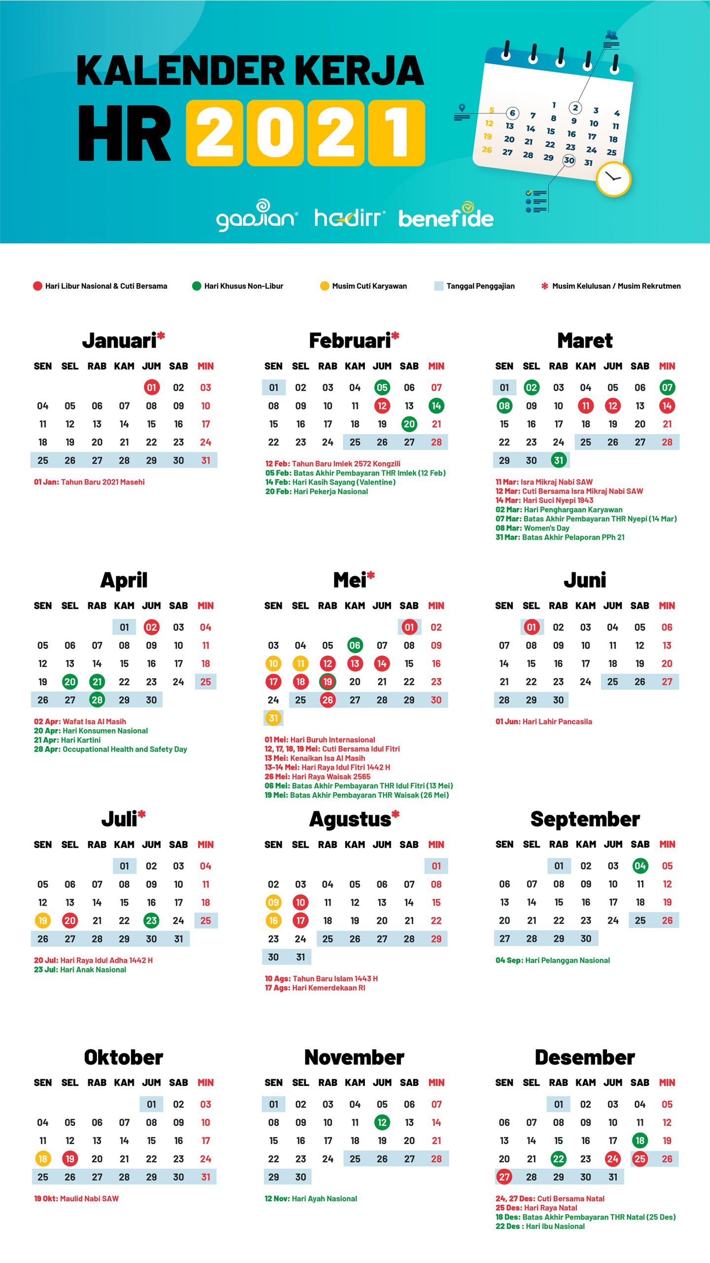 Kalender HR 2021 Lengkap dengan Jadwal Libur dan Cuti ...