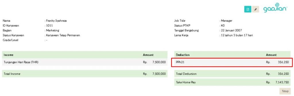 Hitung PPh 21 di Gadjian