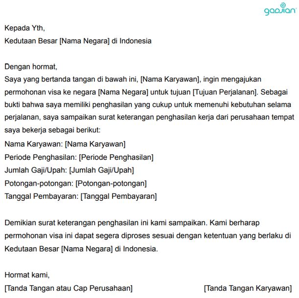 surat keterangan penghasilan karyawan