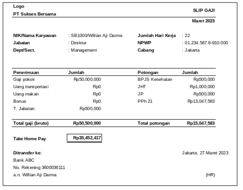 Lengkap! 9 Template Slip Gaji Karyawan Swasta Blog Gadjian