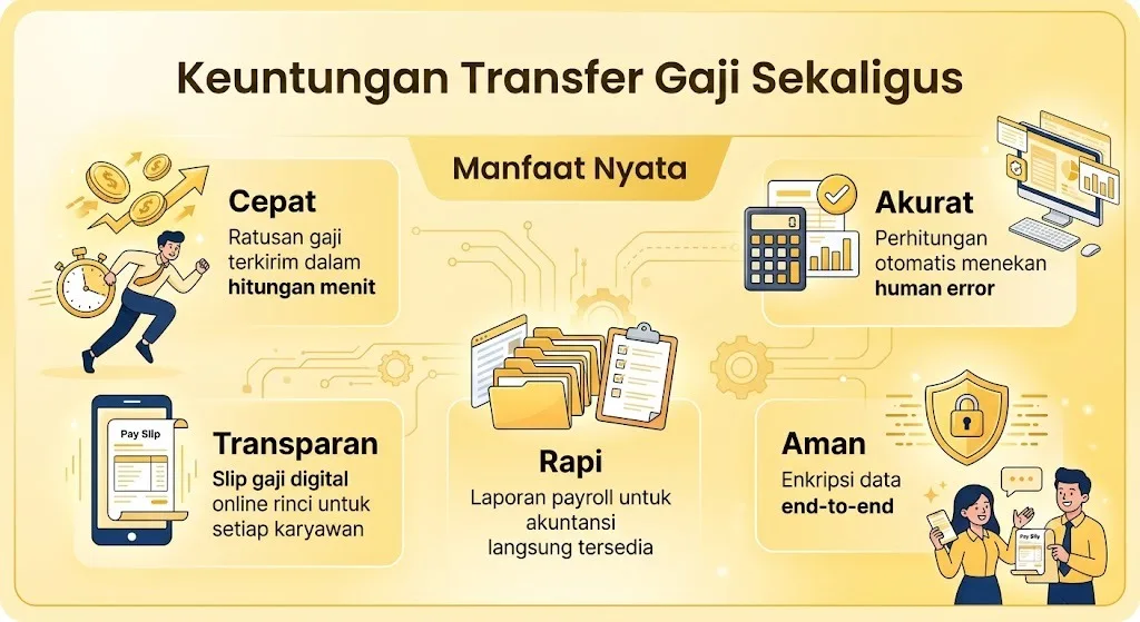 Cara transfer gaji karyawan sekaligus